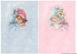 Vintage Baby's in Lace Frame