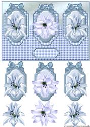 Panels Lillies in Bleu Satin