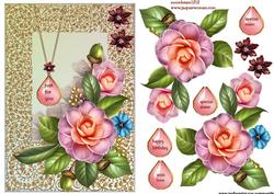 Camelia's in Golden Lace Frame