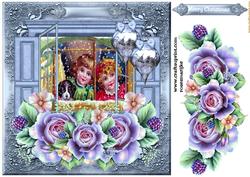 Window Vintage Children Christmas