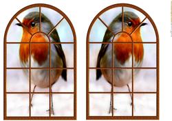 Christmas Window Background Toppers Robin