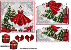 Christmas Dress Scalloped Edge