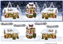 Large Dl Card Christmas Houses