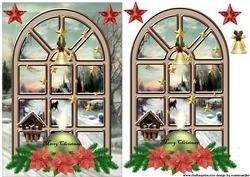 Vintage Window Snowscene