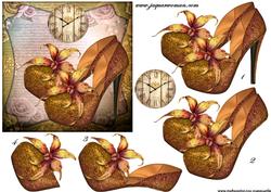 Shoes and Orchids in Gold