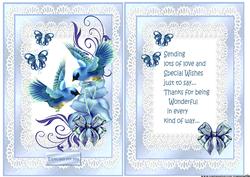 Oriental Birds & Butterflies Topper & Insert