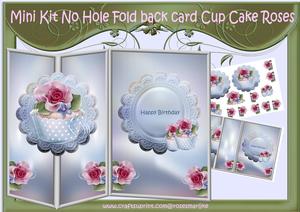 Mini Kit No Hole Fold Back Card Cupcake Roses