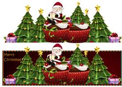 Large Dl Card Over the Edge Cupcake Santa