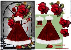 Winter Ball Gown Window Drama Roses