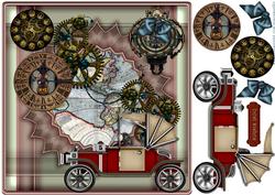 Male Card Vintage Car Steampunk