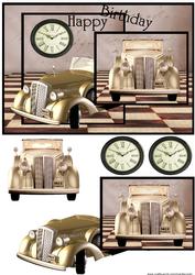 Male Card Vintage Card Birthday Time