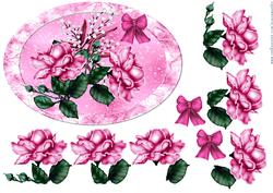 Oval Toppers Pink Winter Roses