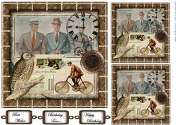 Male Card Topper Vintage Collage