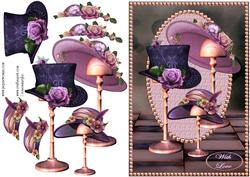 Vintage Hats in Pearl Frame