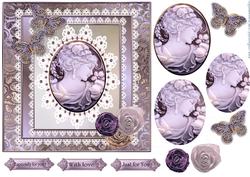Vintage Cameo in Lavender Frame