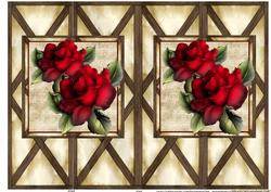 Fold Back Red Roses Vintage Background