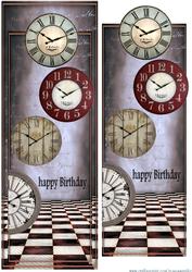 Male Card with Vintage Clocks Large Dl