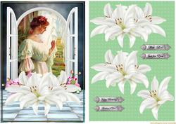 Vintage Lady Window Card