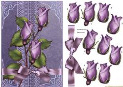 Lilac Rosebuds & Satin Bow