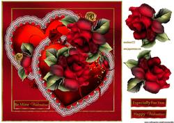 Valentine Hearts and Red Roses