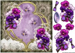 Art Deco Frame Pansys Corsage