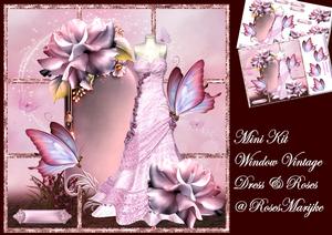 Mini Kit Window Pink Dress & Roses