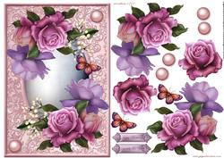 Belle Epoque Roses on Patterned Frame