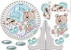 Porcelain Plate & Stand New Baby Boy