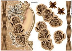 Over the Edge Vintage Brown Roses
