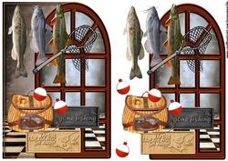 Over the Edge Male Card Gone Fishing