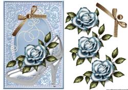 Cinderella Shoes and Roses in Pearl Frame