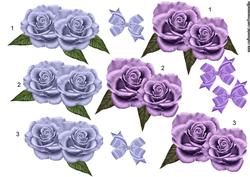 3D Vintage Roses in Lilac & Purple