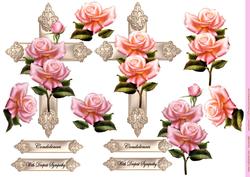 Crosses & Pink Roses Sympathy
