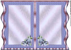 Wave Card Bleu Roses & Butterflies Insert