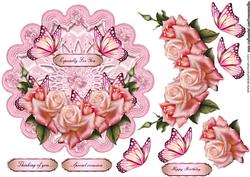 Lace Topper Roses & Butterflies