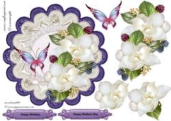 Lace Topper and White Camelias