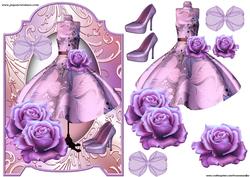 Screen Card Lilac Dress & Roses