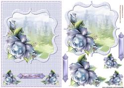 Scallop Topper Bleu Roses