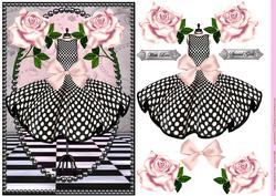 Polka Dot Dress and Pink Roses