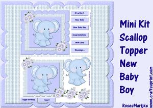 Mini Kit Scallop Topper New Baby Boy