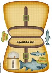 Male Card Cut and Fold Fishing