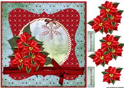 Christmas Scallop Topper Poinsettias