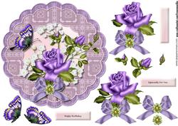 Lace Topper & Purple Roses