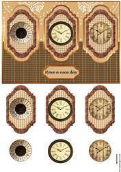 3 Panel Vintage Clocks Male Card