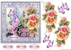 Romantic Garden & Glowing Roses