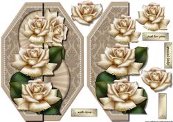 Topper Antique Creme Roses
