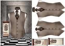 Male Card Grey Vest