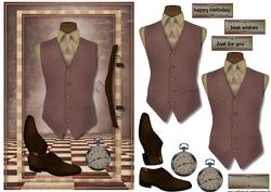 Male Card Vest in Vintage Style