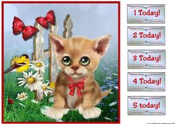 Cute Kitten in Garden
