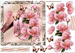 Gift Box & Pink Roses
